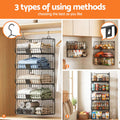 Artiss Stackable Closet Organiser – Black 5 Tier Iron Shelves with Hanging Hooks
