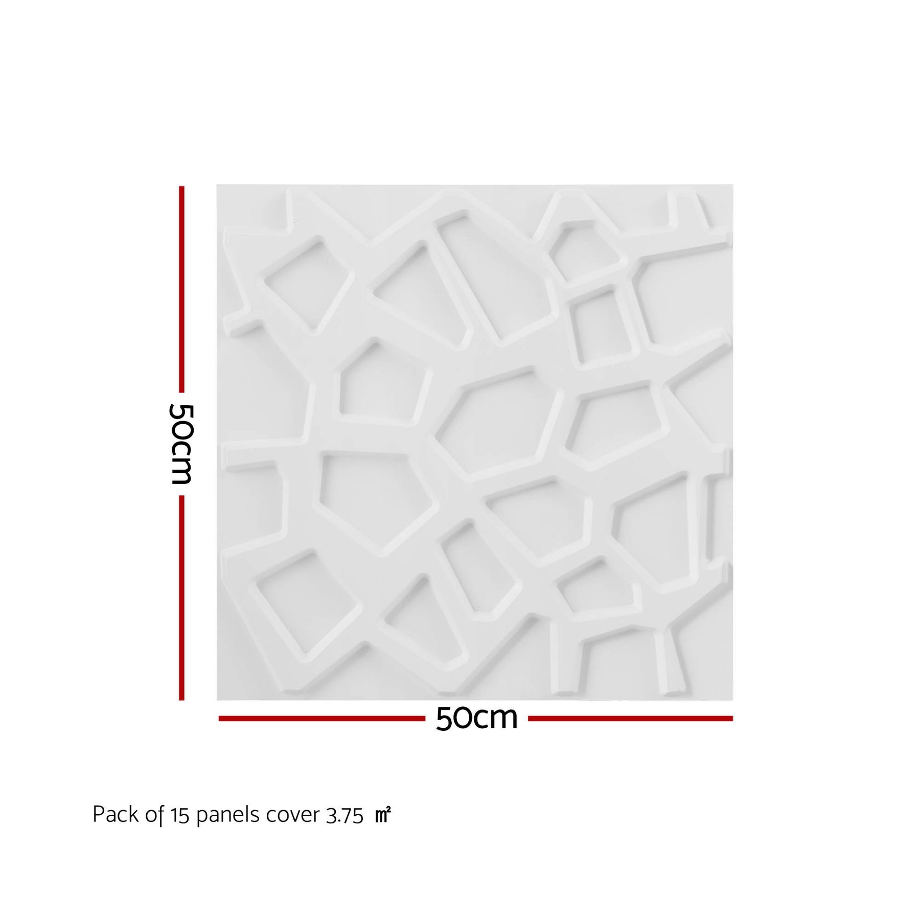Artiss 3D Wall Panels PVC Decorative Panels 50x50cm Set of 15 Feature Wall Poly - SuperSaverAU - view 2