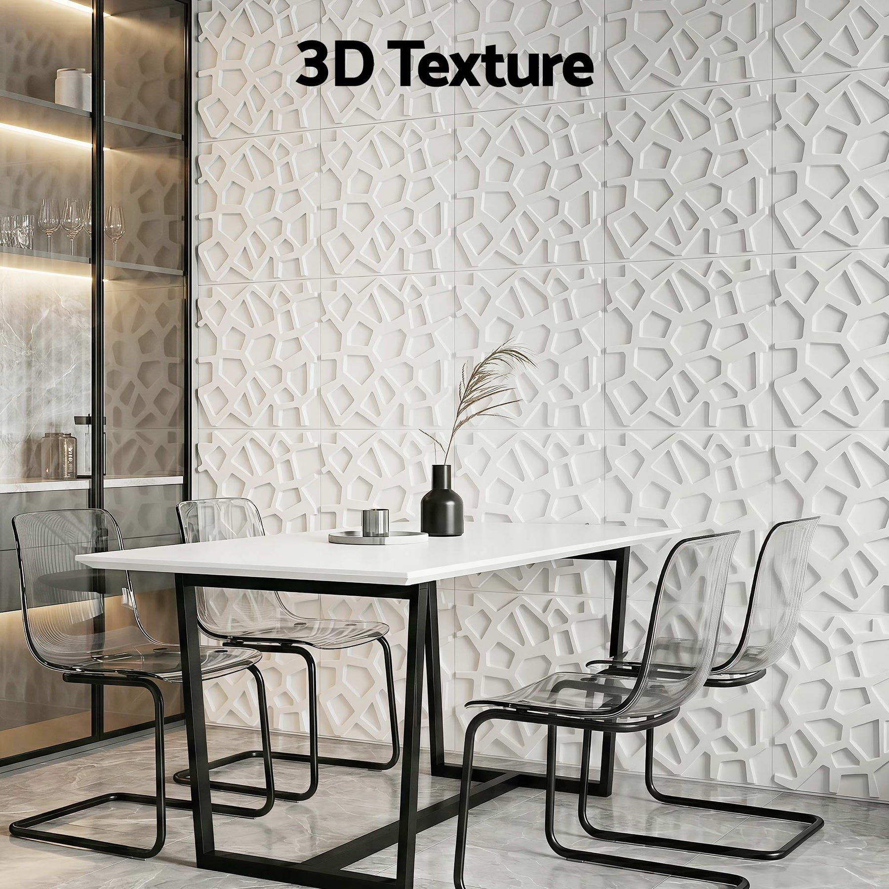 Artiss 3D Wall Panels PVC Decorative Panels 50x50cm Set of 15 Feature Wall Poly - SuperSaverAU - view 4