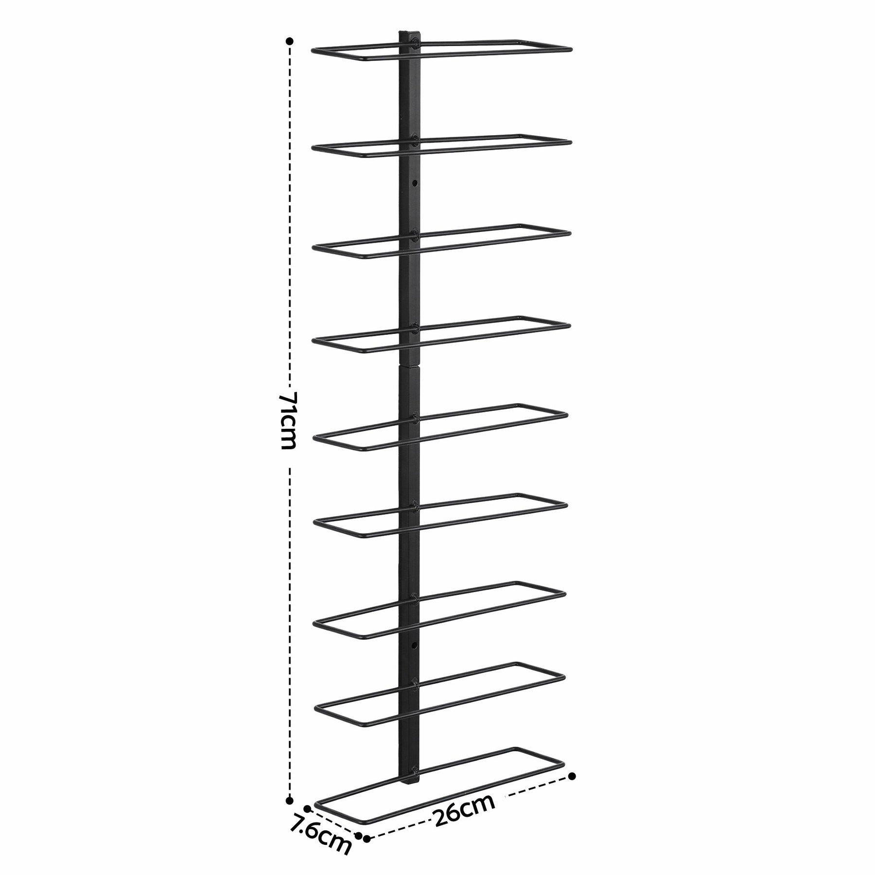 Artiss Wall Mounted Wine Rack 9 Bottles Display Storage Organizer Metal Black - SuperSaverAU - view 2