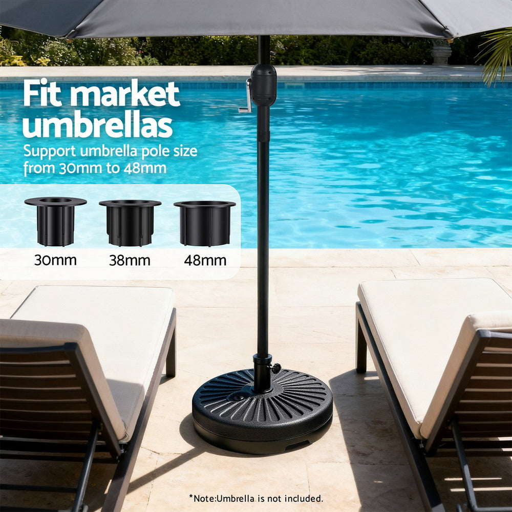 Instahut Outdoor Umbrella Base 51cm x 12cm, Fillable, 30-48mm Pole Holder - SuperSaverAU - view 5