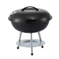 Grillz Portable Charcoal BBQ Grill – Black 34cm, Stainless Steel Grate with Lid