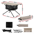 Weisshorn Folding Camping Table with 600D Top - Black/Khaki