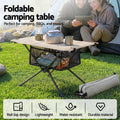 Weisshorn Folding Camping Table with 600D Top - Black/Khaki