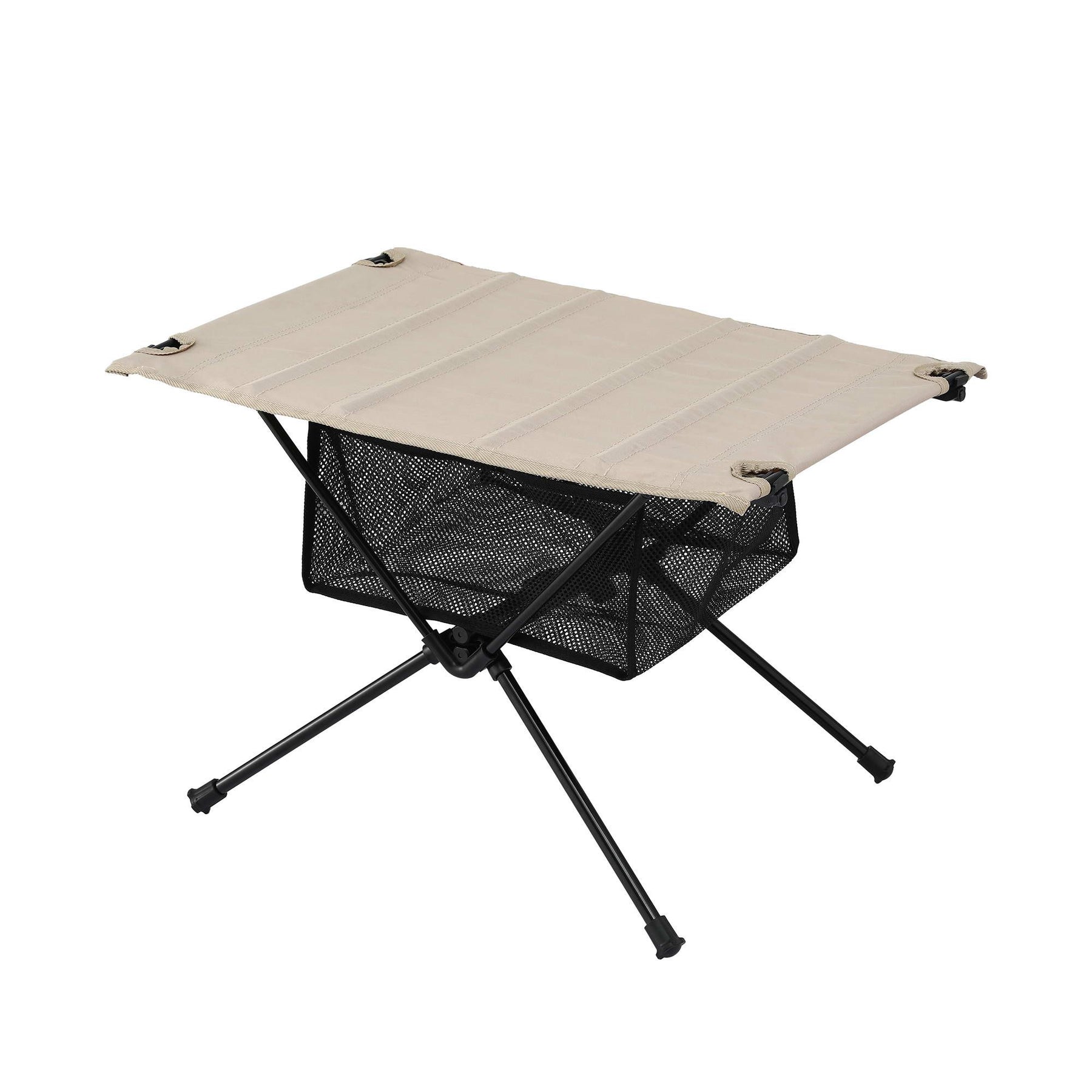 Weisshorn Folding Camping Table with 600D Top - Black/Khaki