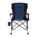 Weisshorn Navy Blue Folding Moon Camping Chair 120kg Capacity with Drink Holder