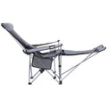 Weisshorn Grey Adjustable Reclining Camping Chair with Footrest Portable Folding