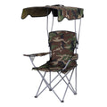 Weisshorn Army Green Camping Chair with Canopy Folding Outdoor Seat 120kg Capacity