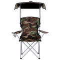Weisshorn Army Green Camping Chair with Canopy Folding Outdoor Seat 120kg Capacity