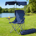 Weisshorn Portable Folding Camping Chair with Canopy - Navy Blue - SuperSaverAU - view 1