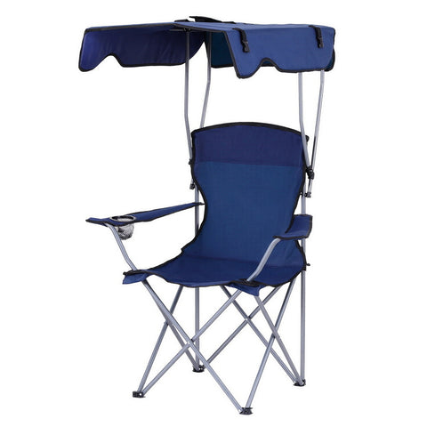 Weisshorn Portable Folding Camping Chair with Canopy - Navy Blue - SuperSaverAU - view 2