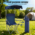 Weisshorn Portable Folding Camping Chair with Canopy - Navy Blue - SuperSaverAU - view 5
