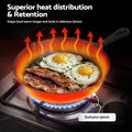 5-Star Chef 4 Piece Cast Iron Fry Pan Skillet Set – Black, Induction & Campfire Safe