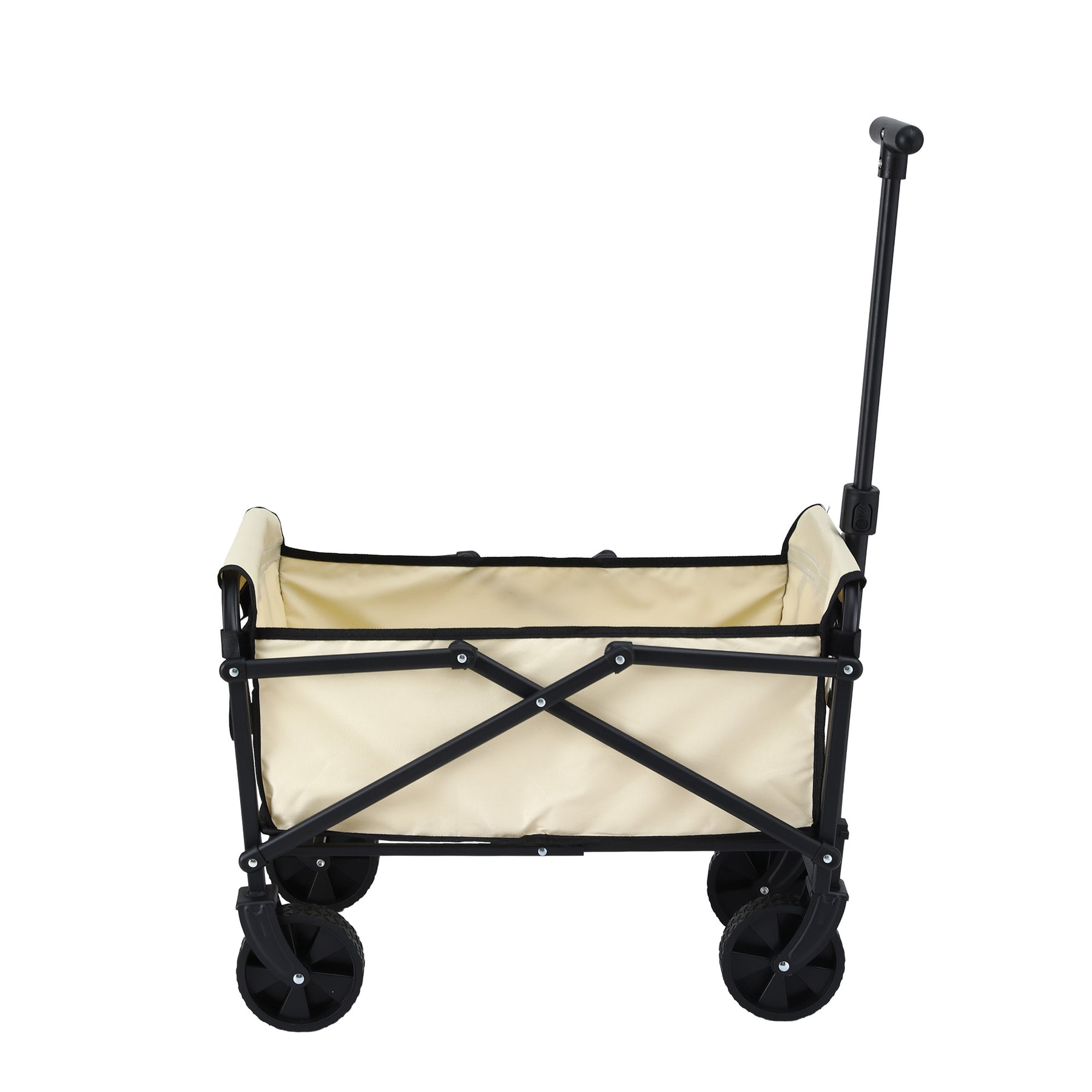 Gardeon Folding Garden Cart – Beige with All-Terrain Wheels