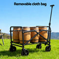 Gardeon Folding Garden Cart – Beige with All-Terrain Wheels