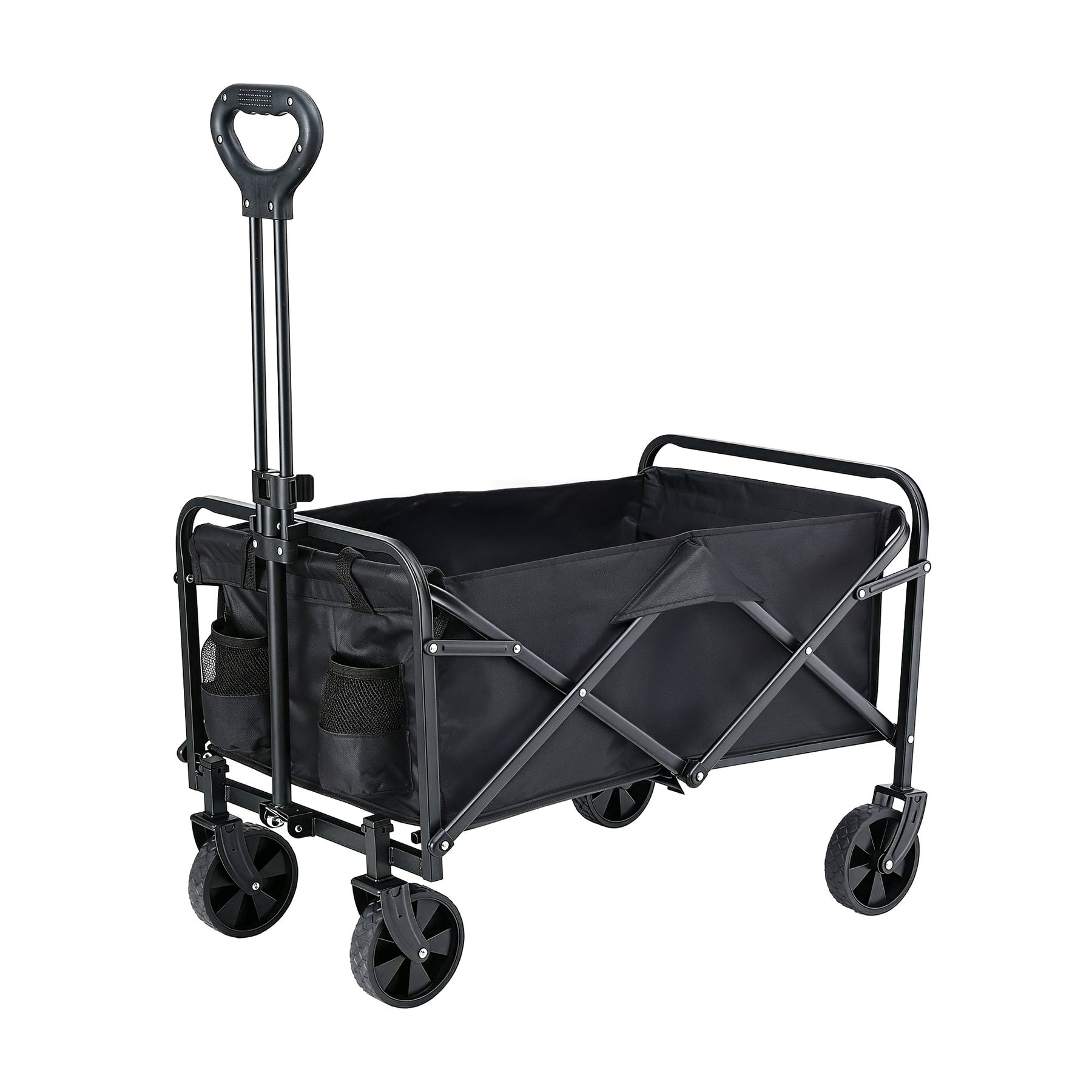 Gardeon Folding Garden Cart – Black with All-Terrain Wheels, 80kg Capacity