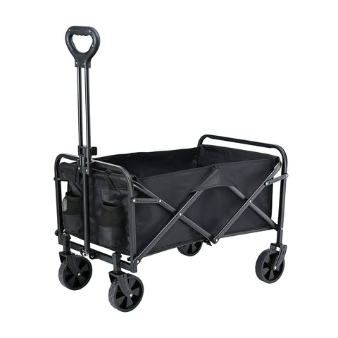 Gardeon Folding Garden Cart – Black with All-Terrain Wheels, 80kg Capacity