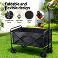 Gardeon Folding Garden Cart – Black with All-Terrain Wheels, 80kg Capacity