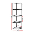 Artiss 5-Tier Metal Kitchen Corner Shelf Rack - Black
