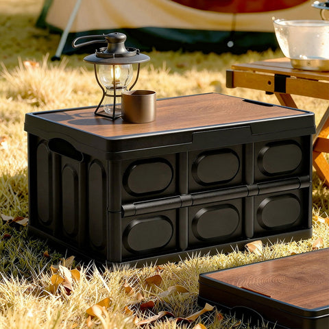 Gardeon 50L Collapsible Outdoor Storage Box Black - SuperSaverAU - view 1