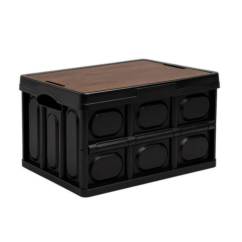 Gardeon 50L Collapsible Outdoor Storage Box Black - SuperSaverAU - view 2