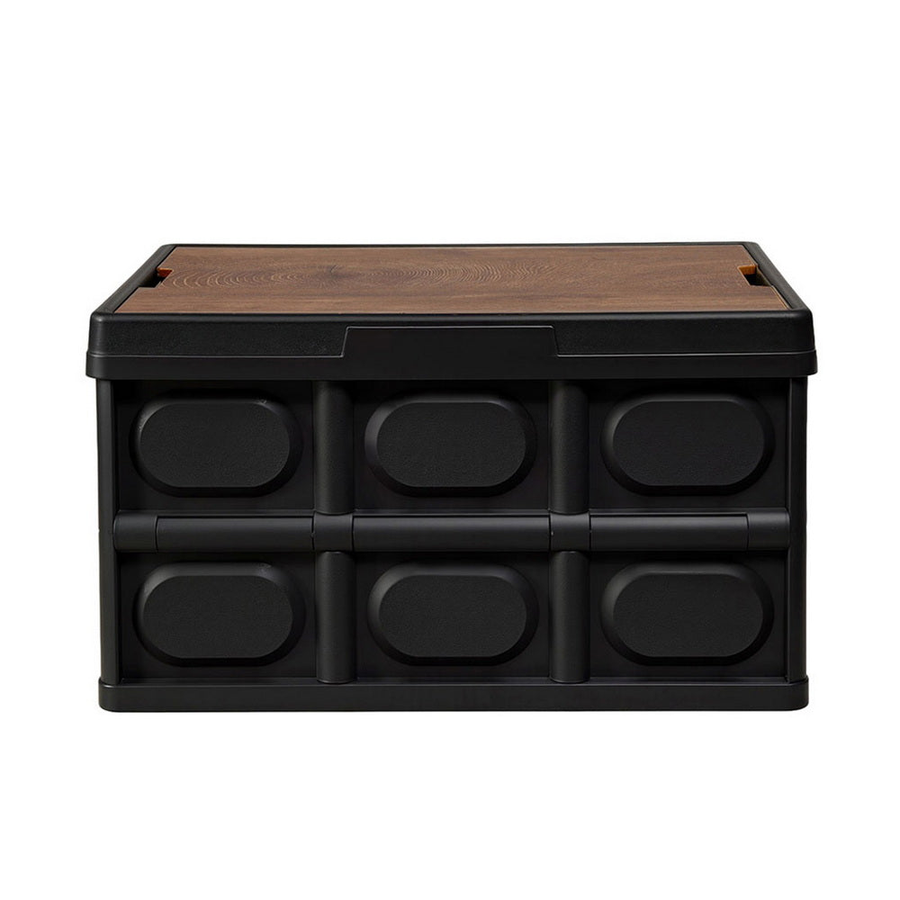 Gardeon 50L Collapsible Outdoor Storage Box Black - SuperSaverAU - view 4