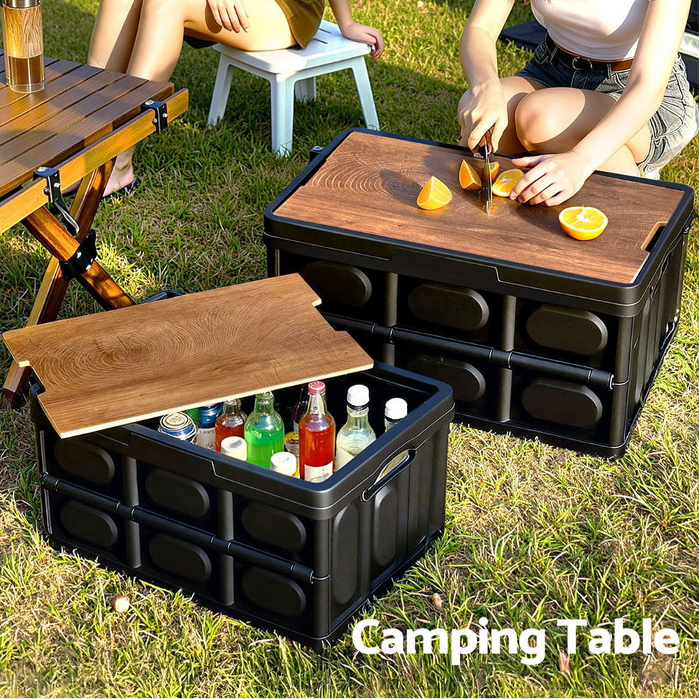 Gardeon 50L Collapsible Outdoor Storage Box Black - SuperSaverAU - view 6