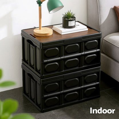 Gardeon 50L Collapsible Outdoor Storage Box Black