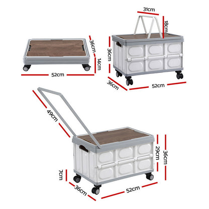 Gardeon 54L Collapsible Outdoor Storage Box with Wheels