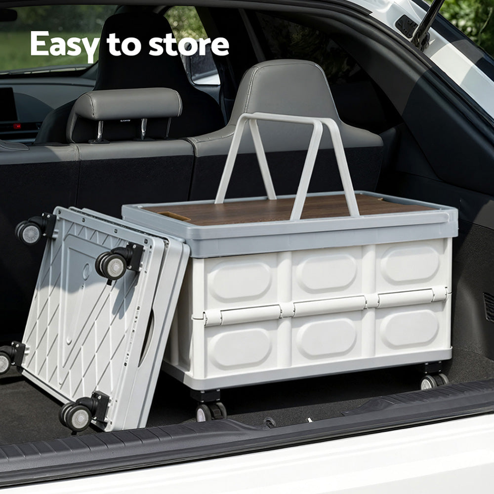 Gardeon 54L Collapsible Outdoor Storage Box with Wheels
