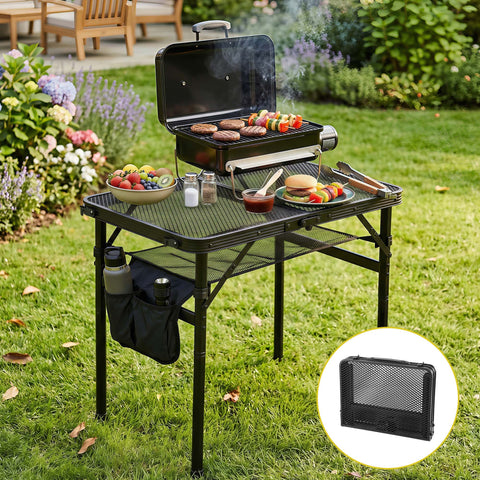 Gardeon BBQ Camp Table, 60*40*56 Portable Foldable Lightweight Grill Outdoor Metal Table 2.5kg - SuperSaverAU - view 1