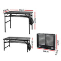 Gardeon BBQ Camp Table, 90*60*66 Portable Foldable Lightweight Grill Outdoor Metal Table 3.9kg - SuperSaverAU - view 2