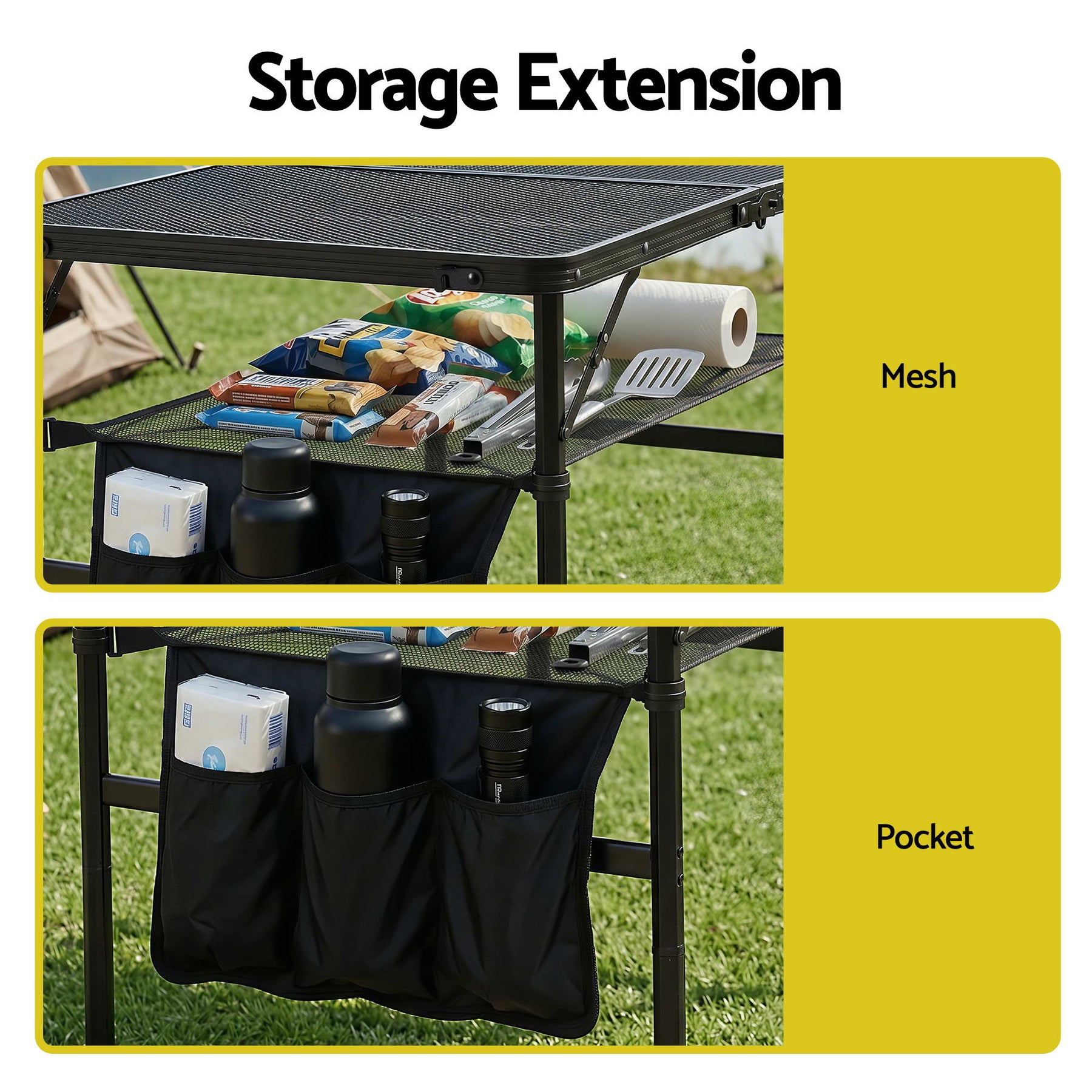 Gardeon BBQ Camp Table, 90*60*66 Portable Foldable Lightweight Grill Outdoor Metal Table 3.9kg - SuperSaverAU - view 5