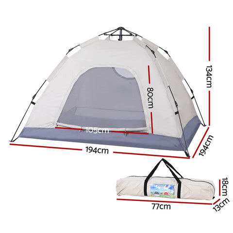 Weisshorn Camping Tent 2-3 Person Instant Pop Up, Water Resistant, UV Protection - SuperSaverAU - view 1