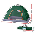 Weisshorn Camping Tent Instant Tent Pop up 2 Person Outdoor Hiking Tents Hiking Green - SuperSaverAU - view 3
