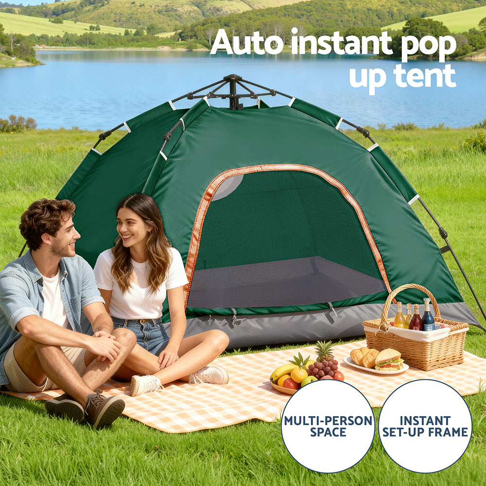Weisshorn Camping Tent Instant Tent Pop up 2 Person Outdoor Hiking Tents Hiking Green - SuperSaverAU - view 5