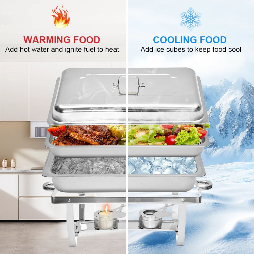 Alston 9L Stainless Steel Chafing Dish Set with 9L Pan - Silver