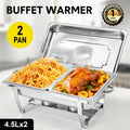 Alston 9L Stainless Steel Chafing Dish Set with 2 x 4.5L Pans - Silver