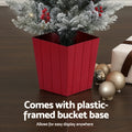 Jingle Jollys Christmas Tree 1M LED Potted Xmas Party Decor Red Barries Flocked - SuperSaverAU - view 6