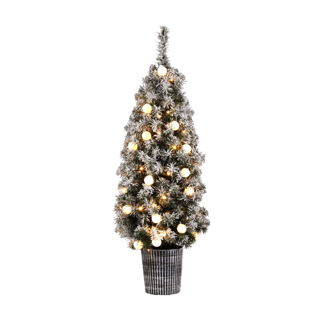 Jingle Jollys Christmas Tree 1.2M Potted Snowy Xmas Tree - SuperSaverAU - view 1