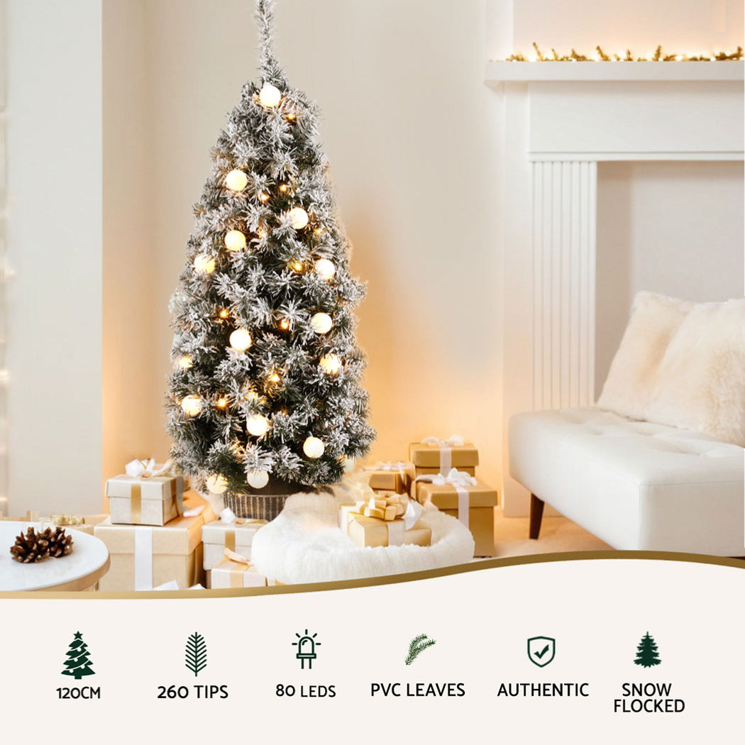 Jingle Jollys Christmas Tree 1.2M Potted Snowy Xmas Tree - SuperSaverAU - view 4