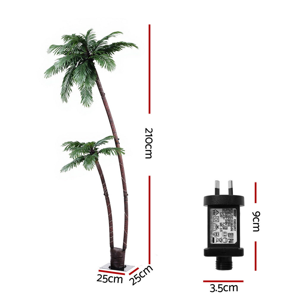 Jingle Jollys Christmas Tree 2.1m LED Lighted Xmas Palm Trees Party Decorations - SuperSaverAU - view 2