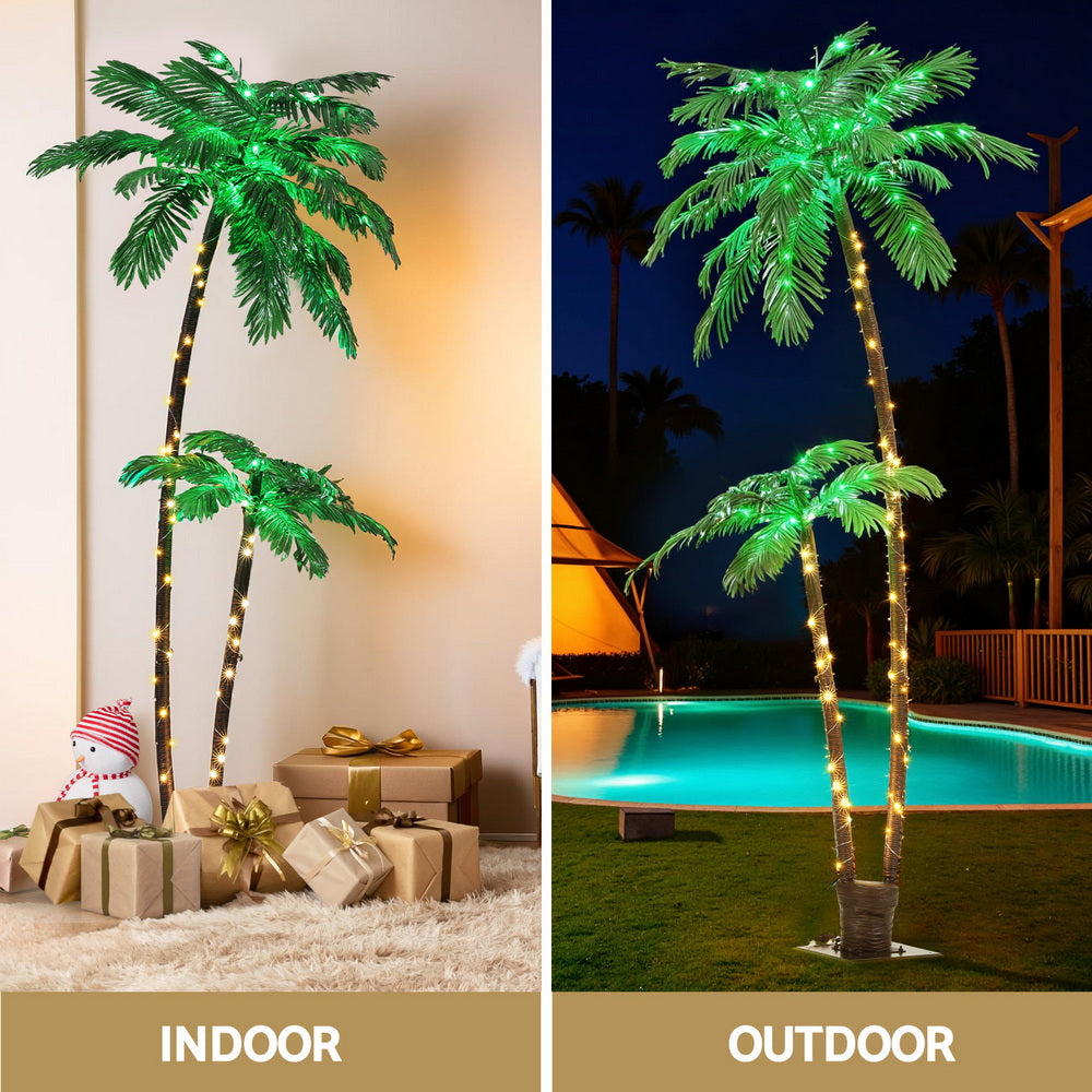 Jingle Jollys Christmas Tree 2.1m LED Lighted Xmas Palm Trees Party Decorations - SuperSaverAU - view 5