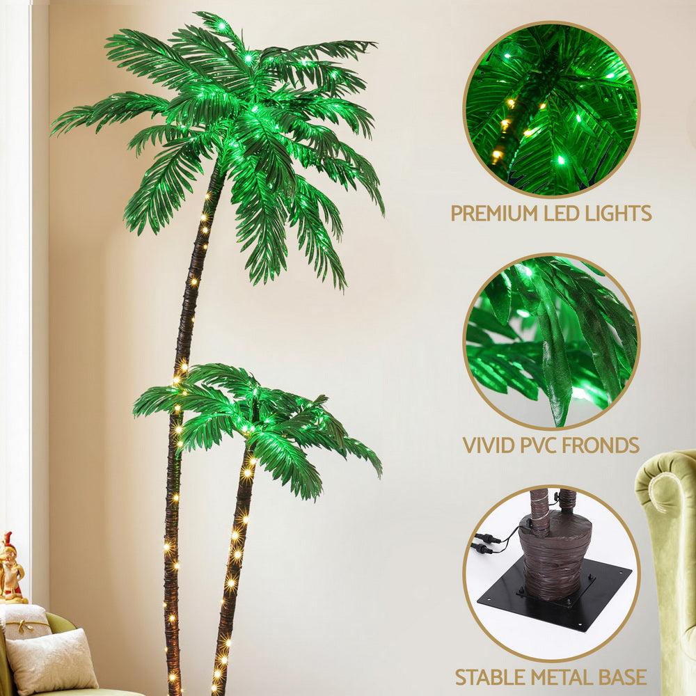 Jingle Jollys Christmas Tree 2.1m LED Lighted Xmas Palm Trees Party Decorations - SuperSaverAU - view 6