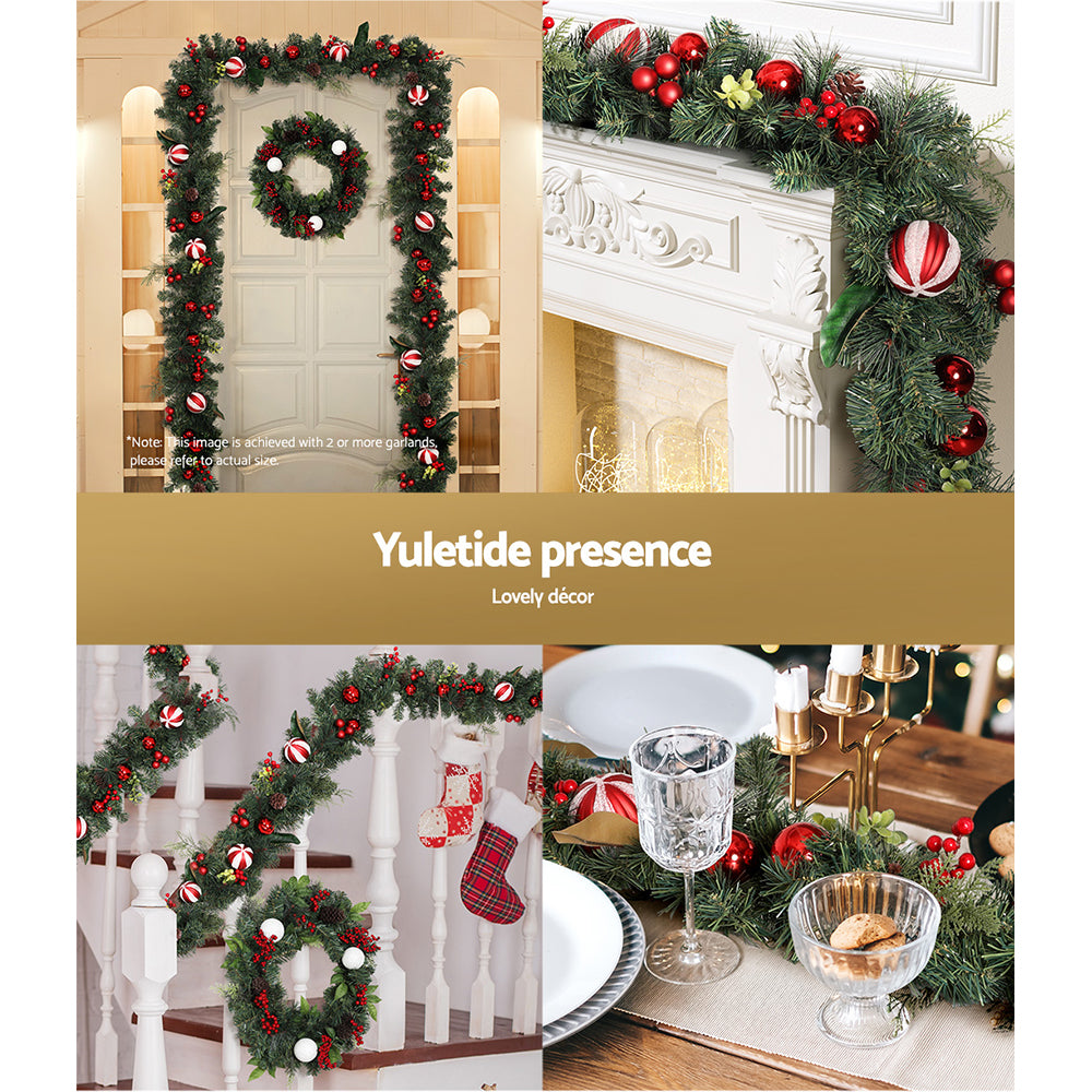 Jingle Jollys 2.7m Christmas Garland with Decorations Xmas Wedding Party - SuperSaverAU - view 5