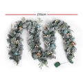 Jingle Jollys 2.7m Christmas Garland with LED Lights Snowy Decoration Xmas Party - SuperSaverAU - view 2