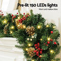 Jingle Jollys 1.8M Christmas Garland Pre-lit LED Pine Cones Berries Xmas Decor - SuperSaverAU - view 5