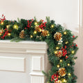 Jingle Jollys 1.8M Christmas Garland Pre-lit LED Pine Cones Berries Xmas Decor - SuperSaverAU - view 6