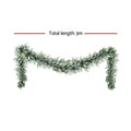 Jingle Jollys 3M Christmas Garland Pre-lit LED Lights Snow Frosted Tips Decor - SuperSaverAU - view 2