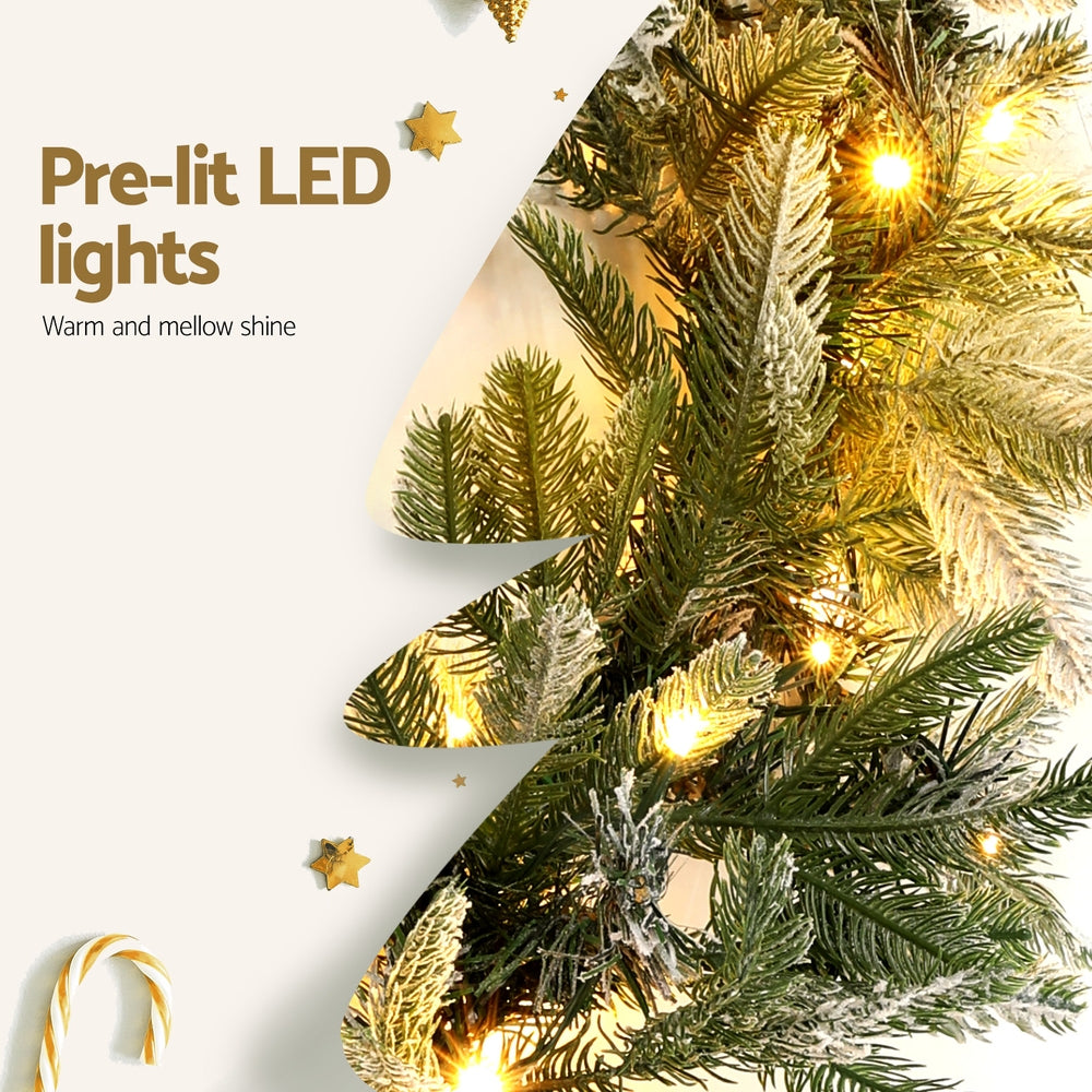 Jingle Jollys 3M Christmas Garland Pre-lit LED Lights Snow Frosted Tips Decor - SuperSaverAU - view 6